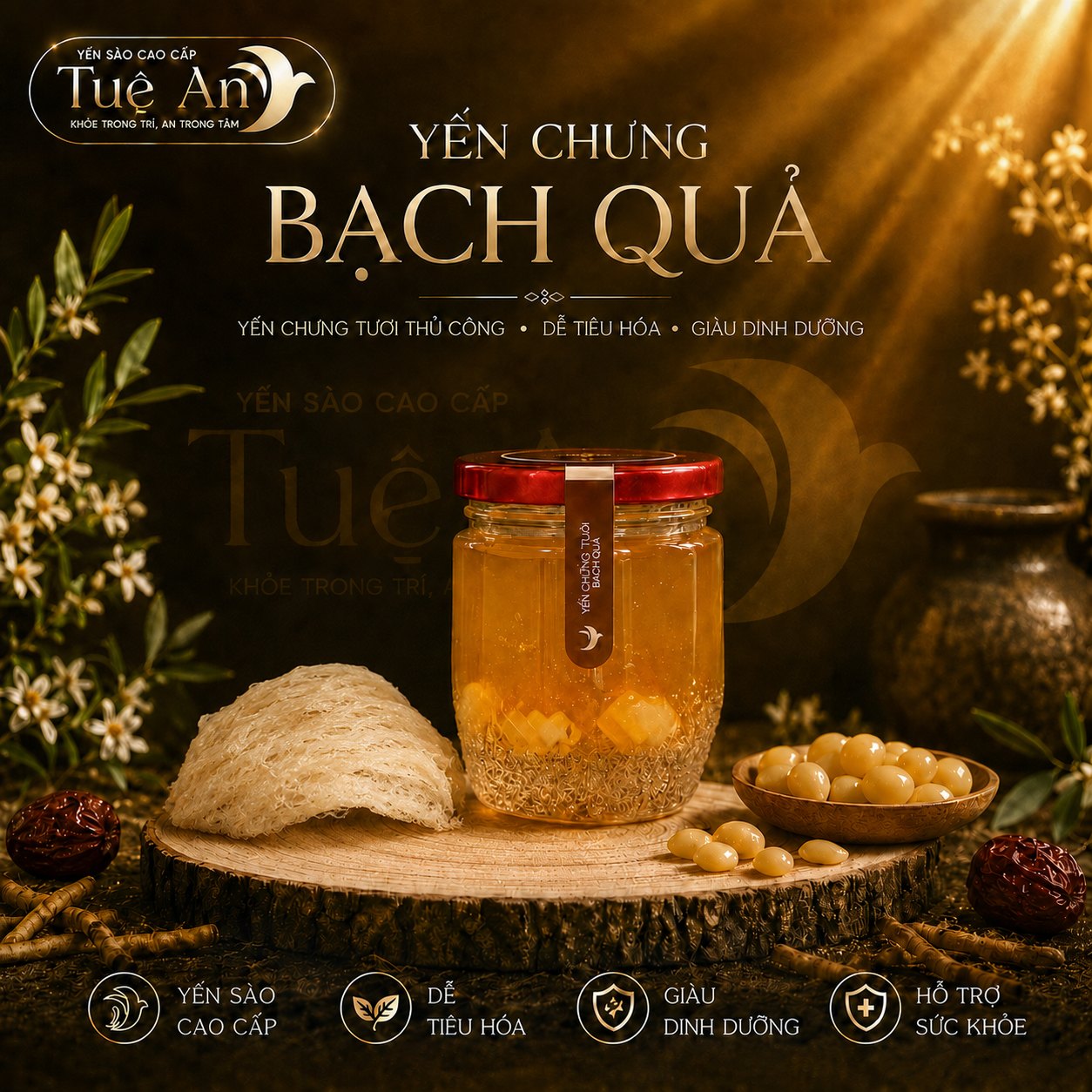 Yến chưng Bạch quả Tuệ An